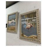 (2) Framed Prints of Flamingos (2) Framed Prints of Flamingos