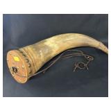 Contemporary Incised Carved Powderhorn Contemporary Incised Carved Powderhorn