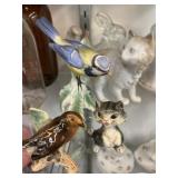 Glass Candy Container with Porcelain Figurines Glass Candy Container with Porcelain Figurines