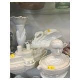 Milk Glass Canisters and Vase Milk Glass Canisters and Vase