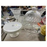 (2) Cake Stands, Covered Server (2) Cake Stands, Covered Server