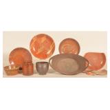 Early Dug Redware Plates, Crocks & Red Toleware