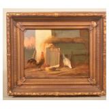 J.L. Van Leemputten Belgian Oil on Board Painting