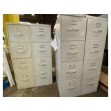 (4) Hon Metal 4 Drawer Filing Cabinets