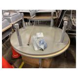 (2) 48" Circular Adjustable Height Work Tables