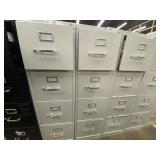 (3) 4 Drawer Metal File Cabinets