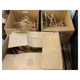 (3) Boxes of Wooden Clothes Hangers