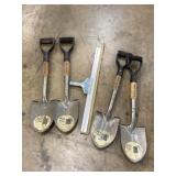 (4) Short Handled Shovels with Squeegee Head