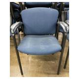 (10) Blue Upholstered Metal Frame Chairs