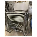 (8) Metal Framed Stacking Chairs w/ Cart