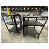 (3) Metal Media Carts