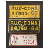 Connecticut and Virginia License Plates