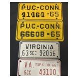 Virginia and Connecticut License Plates