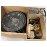 (2) Boxes with Canner and Asst. Serving Dishes