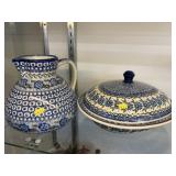 2 Pieces of Hand Painted Polish Pottery