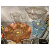 Carnival Glass Bowl with Pattern Glass