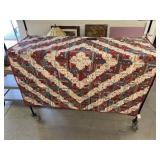 Contemporary Log Cabin Pattern Quilt