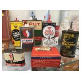 Vintage Oil Cans with Still Bank