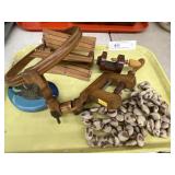 Wood Sewing Supplies w/ Crafted Necklace