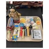 Pez Dispensers, Vintage Buttons, etc.