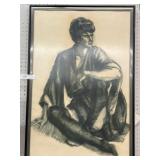 Framed Print w/ (2) Oil on Canvas Paintings