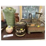 Pottery Vase w/ Woven Baskets