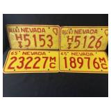 (4) Nevada License Plates