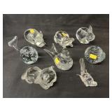 Art Glass Animal and Fruit Form Paperweights