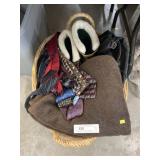 Laundry Basket , Neckties and Lap Blanket