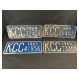(4) Vintage Kansas License Plates
