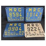 (4) Vintage Montana License Plates