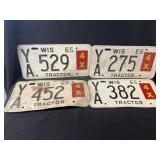 (4) 1965 Wisconsin License Plates