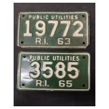 1963 and 1965 Rhode Island License Plates