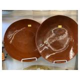 (2) Breininger Redware Plates