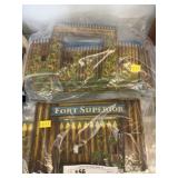 (2) Tin Litho Playset Forts