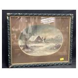 Unsigned Concave Oil on Board