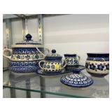 Grouping of Hand Painted Polish Pottery