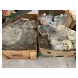 (2) Boxes of Assorted Pattern Glass