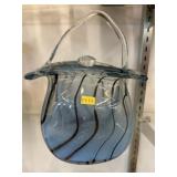 Unsigned Art Glass Basket