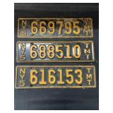 (3) New York License Plates