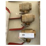 (3) 1-1/2" Brass Valves