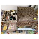 Woven Sewing Basket w/ Assorted Supplies