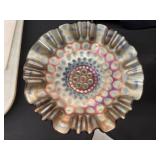 Unmarked Fenton Coin Dot Carnival Bowl