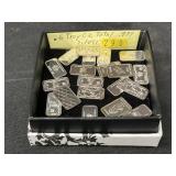Grouping of Miniature Sterling Silver Ingots