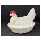 Milk Glass Hen on Nest
