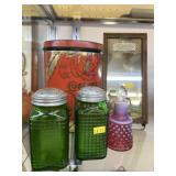 Coffee Canister w/ Shakers & Mirrored Advertisemen