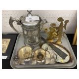 Silverplate Serving Pieces with Candlesticks