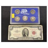 State Quarters w/ 2$ Bill