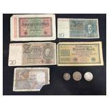 (2) Franklin Silver Half Dollars, Foreign Currency