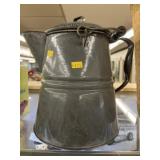 Gray Agate Ware Coffee Pot